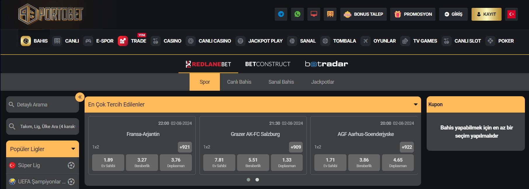 Portobet Spor Bahisleri